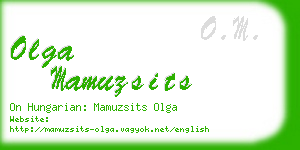 olga mamuzsits business card